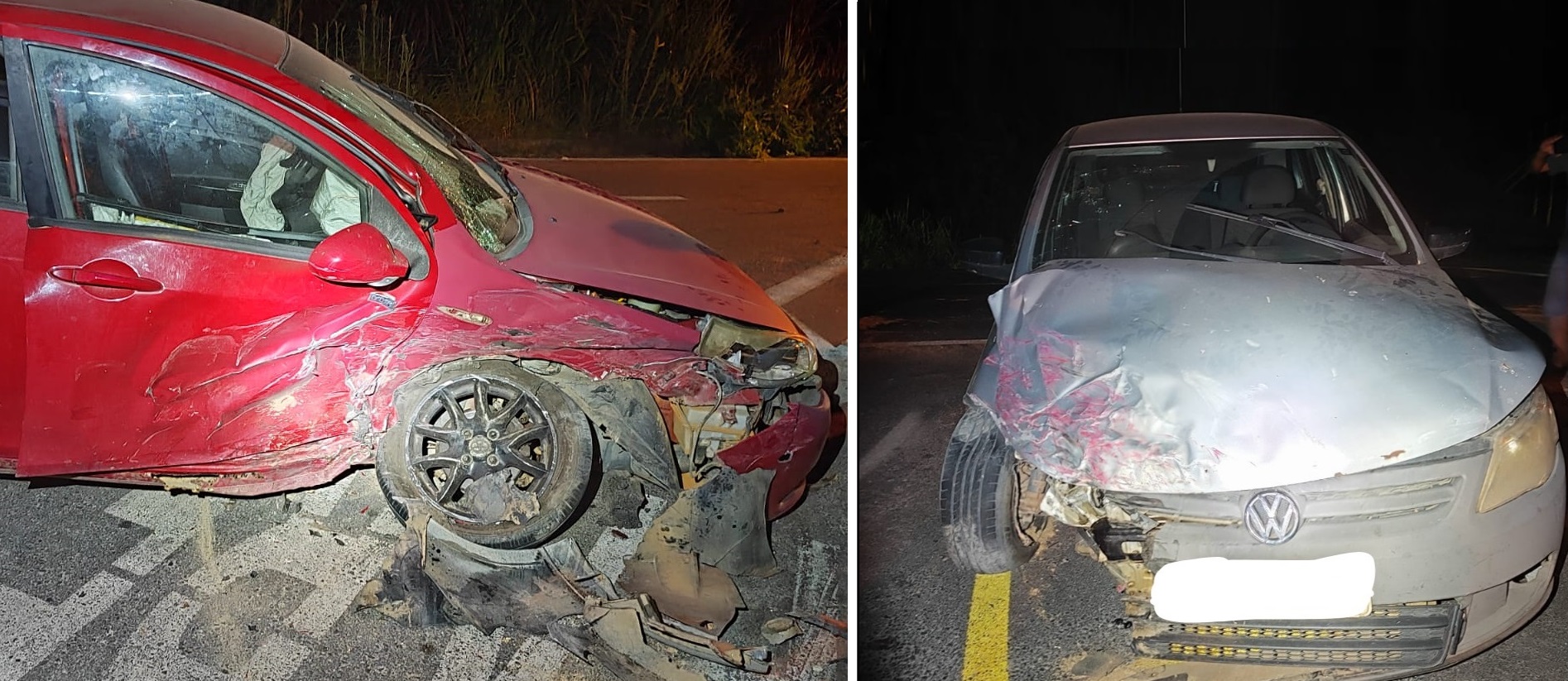 Acidente com dois carros na Rod. Ivo Silveira no Barracão deixa bebê de 09 meses com contusão na cabeça