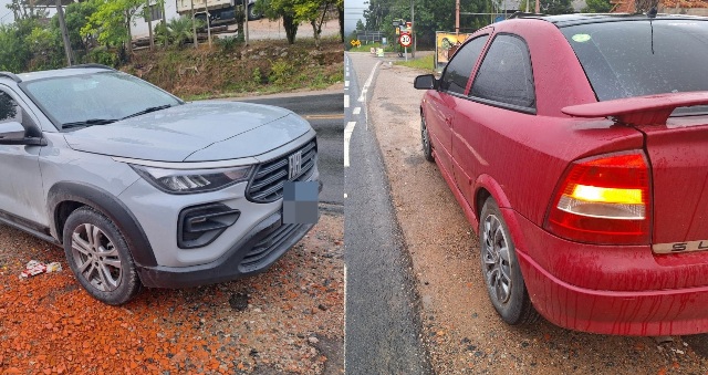 Colisão com danos materiais entre dois carros é registrada na Rod. Ivo Silveira no Barracão