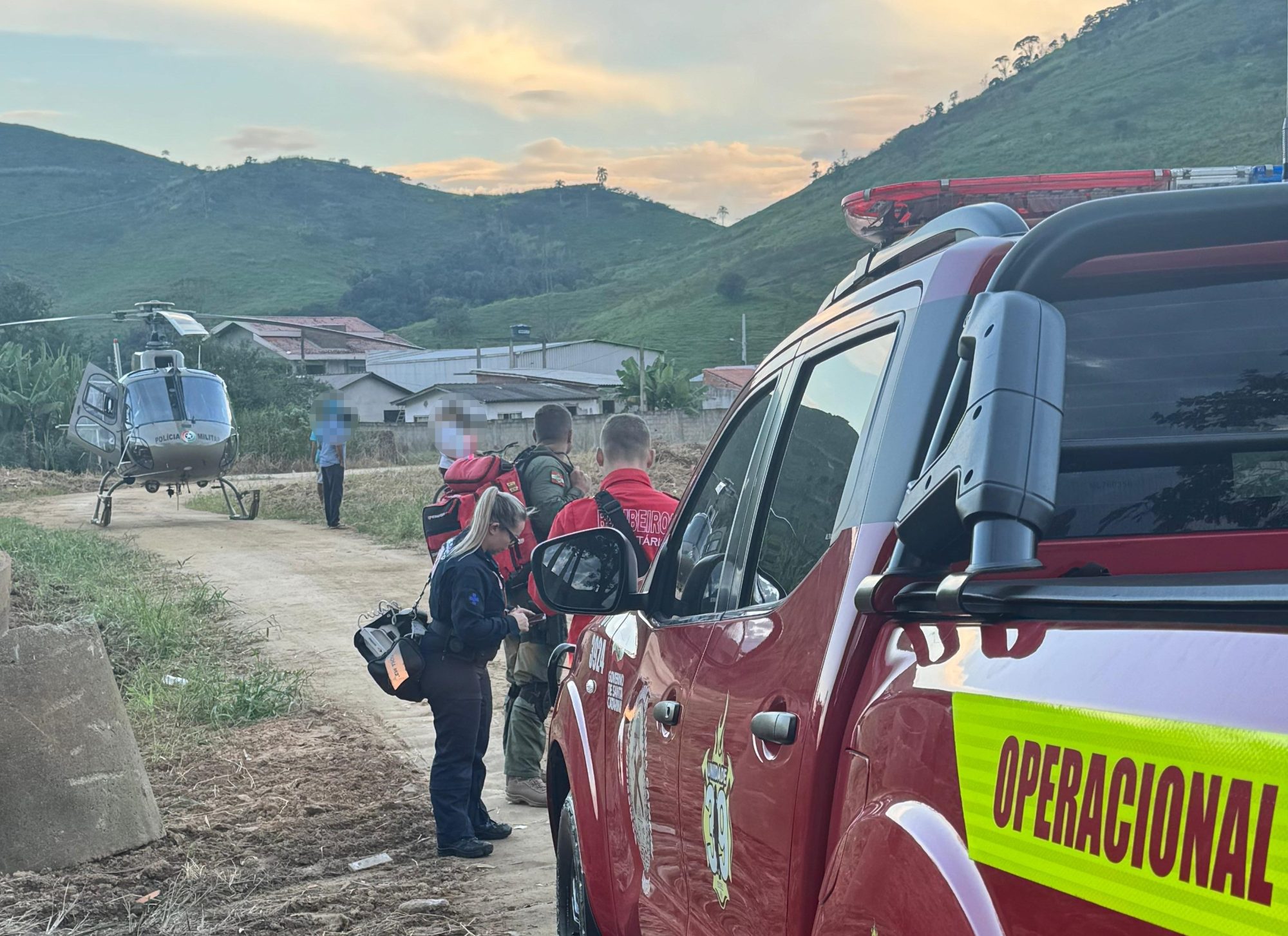 Bombeiros Voluntários e Águia 07 revertem quadro de Hipoglicemia, em homem de 59 anos em Ilhota