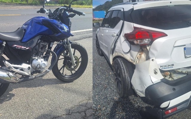 Colisão entre moto e carro no Santa Terezinha, deixa motociclista com suspeita de fratura no pé