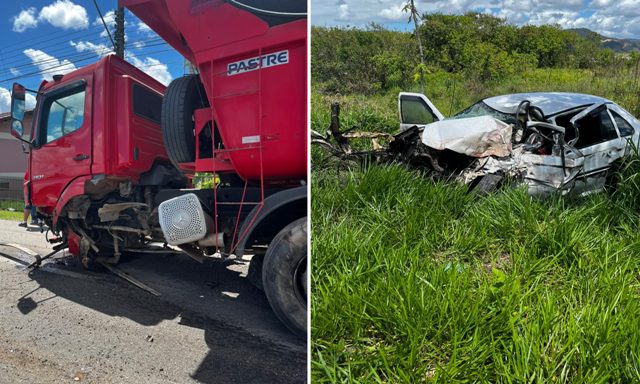 Colisão entre caminhão e carro deixa uma vítima fatal na Rodovia Jorge Lacerda em Ilhota